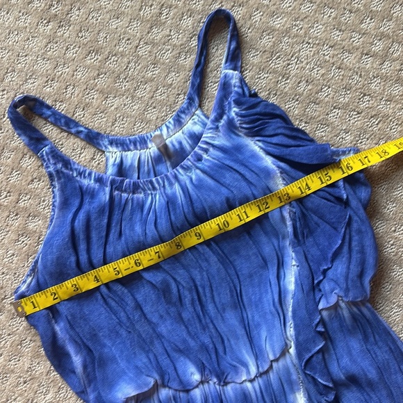 Free People Blue Tank Dress with Asymmetrical Hem size Small - Picture 4 of 8